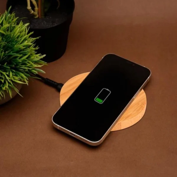 Olive 15W Round Wireless Bamboo Charger
