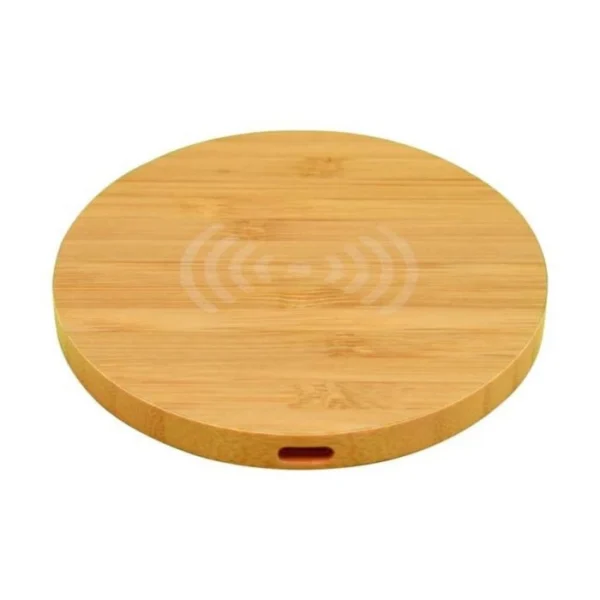 Olive 15W Round Wireless Bamboo Charger - Image 2