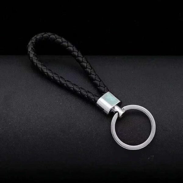 See Ever Key Chain Universal Black Leather Car Key Chain with Number Plate Anti-Lost and DIY - Image 2