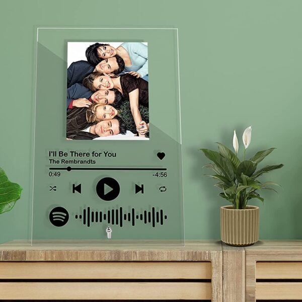 Giftplease Customized Photo and song Spotify Frame With Steel Removable Stand